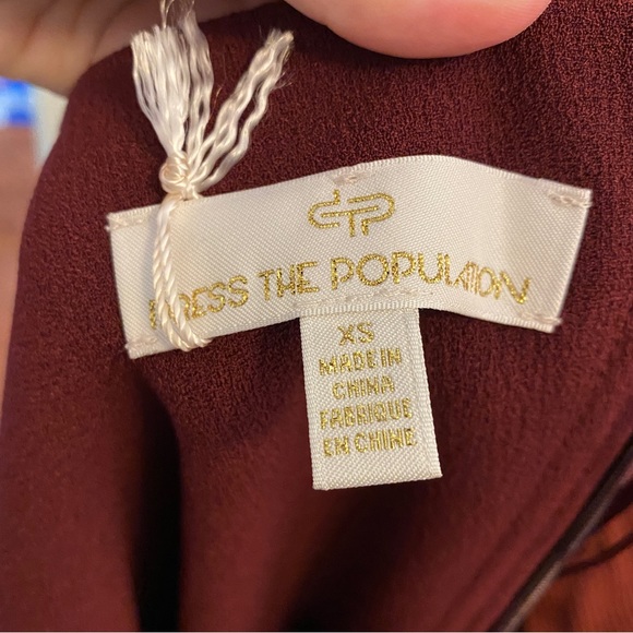 NWT Dress The Population One Shoulder Burgundy Dress XS - Picture 2 of 4